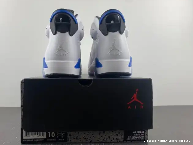 Official Maikesneakers 384664-107 (2014) Jordan Blue Air Retro 6 Sport 0402
